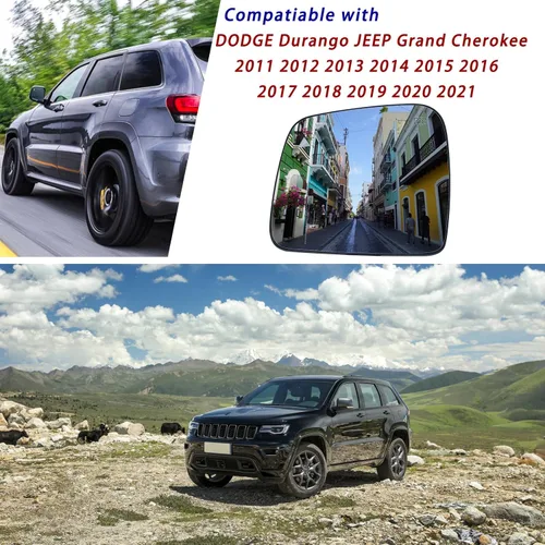 Miniatura 2 de Reemplazo del espejo lateral del conductor con detección de punto ciego para DODGE Durango JEEP Grand Cherokee 2011-2021, cristal de espejos