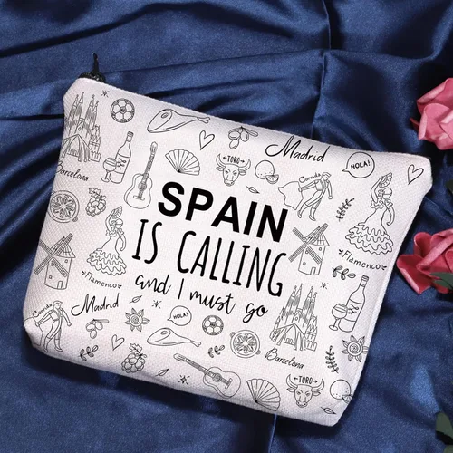 Miniatura 5 de POFULL España Regalo de viaje familiar España está llamando y debo ir bolsa de cosméticos Regalo de luna de miel española, España llama bolsa