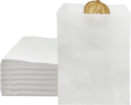 Miniatura 5 de Jexila Paquete de 100 bolsas de papel de estraza de 5 x 7 pulgadas, bolsas planas de papel kraft para galletas, dulces, para panadería, mercancía