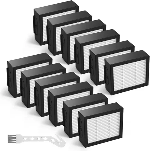 Filtro de repuesto para iRobot Roomba e, i y j Series i7 i7+/Plus i3 i3+ E5 E6 E7 i4 i6 i6+ i8 i8+ Robot Aspiradores Partes, Paquete de 12 Filtros