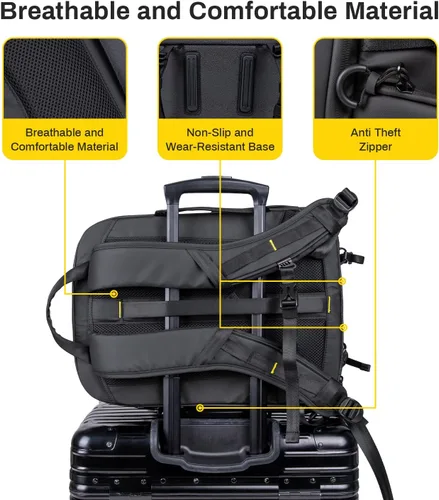 Miniatura 5 de RaLeno Mochila para cámara, 22L+5L (compartimento expandible) Funda impermeable para cámara con bolsillo lateral de acceso rápido para cámara DSLR