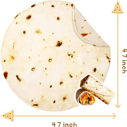 Miniatura 3 de Bnuitland Burritos - Manta de tortilla de 300 GSM, regalo divertido gigante de doble cara, realista, súper suave, manta de comida para niños