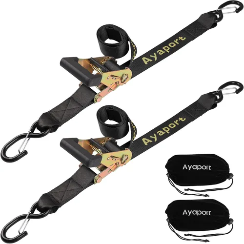 Ayaport Correas de Amarre de Popa para Remolque de Barco para Barco Jet Ski Kayak Canoa 4 Pies 1.6 Pulgadas 5000 Libras Fuerza de Rotura Correas de