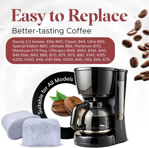 Miniatura 6 de Paquete de 12 cartuchos de filtro de agua compatibles con Keurig, filtros de repuesto de carbón activado para fabricantes Keurig 2.0 y 1.0, mejora