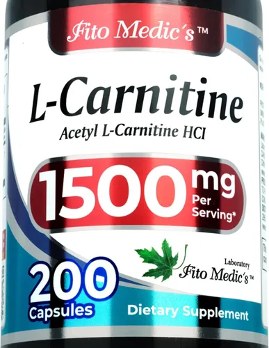 FITO MEDIC'S Suplemento de L-carnitina de laboratorio, fórmula de acetil L-carnitina, 200 cápsulas