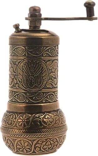 Miniatura 24 de Molinillo manual de cobre antiguo para granos de café árabes griegos turcos y sal de pimienta de especias, latón