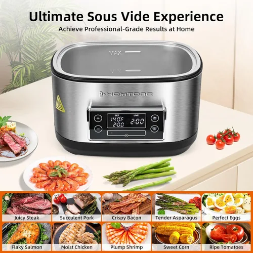 Miniatura 4 de Olla Sous Vide Homtone, Máquina de Cocina Suveed de 8 Quart, Control de Temperatura de Acero Inoxidable Sous Vide, Olla Sous Vide Precisa