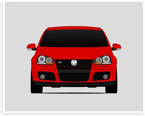 Custom Car Posters Póster hecho a mano compatible con Volkswagen Golf GTI MK5 (2004-2008) 5ª generación, decoración de arte de pared, 8 x 10
