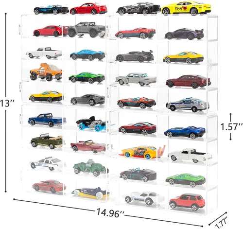Miniatura 4 de Vitrina acrílica para autos de juguete y autos de caja de cerillas - 32 ranuras (extra grande)