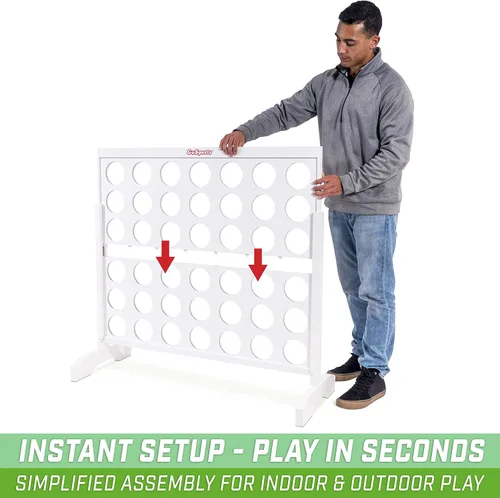 Miniatura 2 de GoSports 4 Foot Giant Wooden 4-in-a-Row Connect Game – Jumbo Party Size with Heavy-Duty Coins – Easy Setup and Portable Design for Indoor and