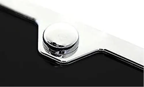 Miniatura 2 de Acrílico negro con logotipo Cadillac Classic, para placa de vehículo con bordes cromados
