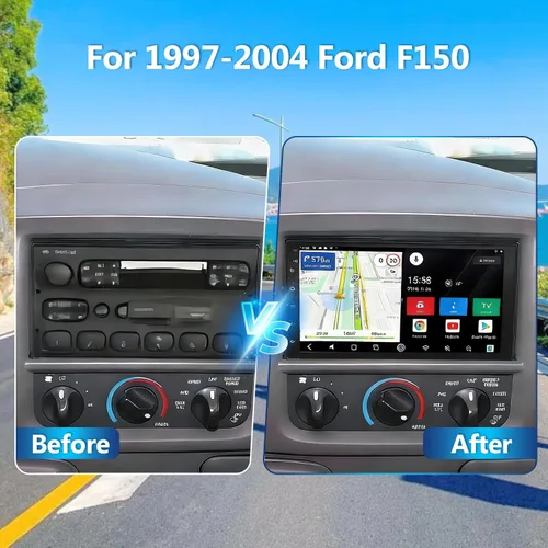 Miniatura 2 de Android 14 Estéreo de coche para Ford F150 1997-2004 con CarPlay inalámbrico y Android Auto, pantalla táctil IPS de 7 pulgadas 2G+32G Doble DIN
