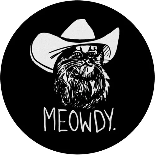 Miniatura 3 de Meowdy Texas Cat Meme PopSockets - Agarre y soporte para teléfonos y tabletas, Negro