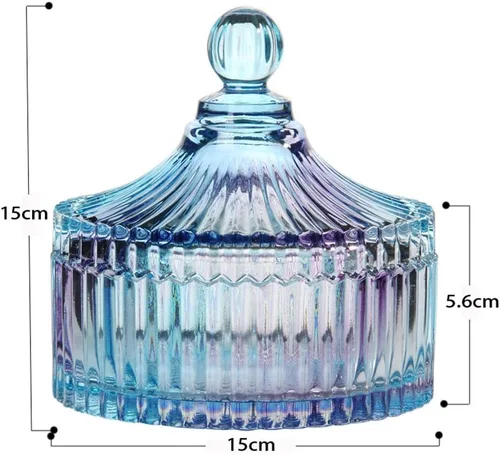 Miniatura 2 de CHOOLD - Frasco para dulces con forma de tienda de campaña de cristal transparente de lujo con tapa, frasco de vidrio transparente de estilo Morado