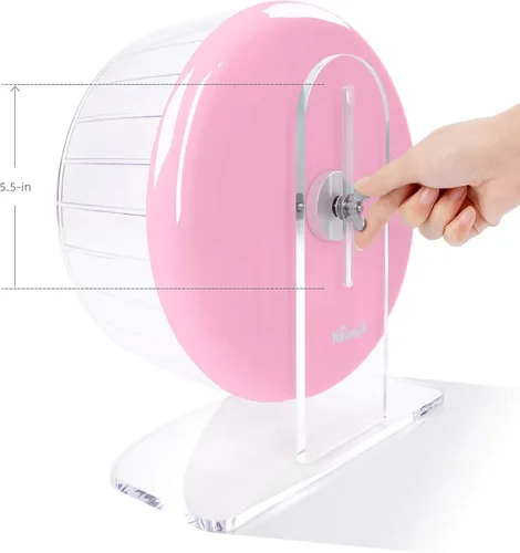 Miniatura 5 de Niteangel - Ruedas de ejercicio supersilenciosas para hámster, con soporte ajustable, para ratones, jerbos u otros animales pequeños