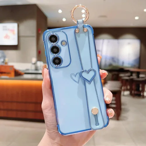 Miniatura 18 de ZTOFERA Funda diseñada para Samsung Galaxy S20 FE 5G, borde chapado de lujo, patrón de corazones de amor con pulsera y función atril, protección