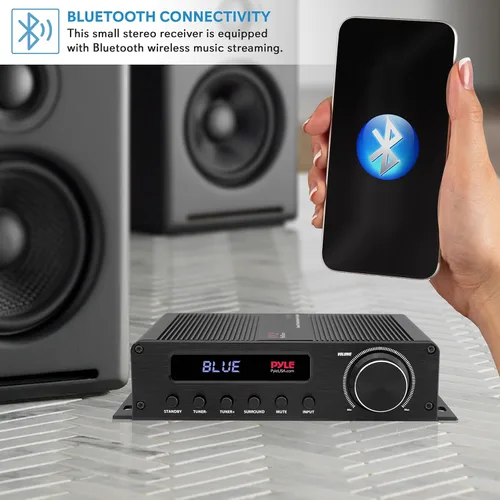 Miniatura 6 de Pyle - Amplificador de audio inalámbrico Bluetooth casero - Receptor estéreo de potencia de 100 W de 5 canales para cine en casa, sonido envolvente