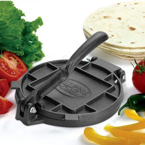 Miniatura 2 de Alpine Cuisine Prensa profesional de tortilla de hierro fundido, fabricante de tortillas de 7 pulgadas, asas cómodas que permiten una presión