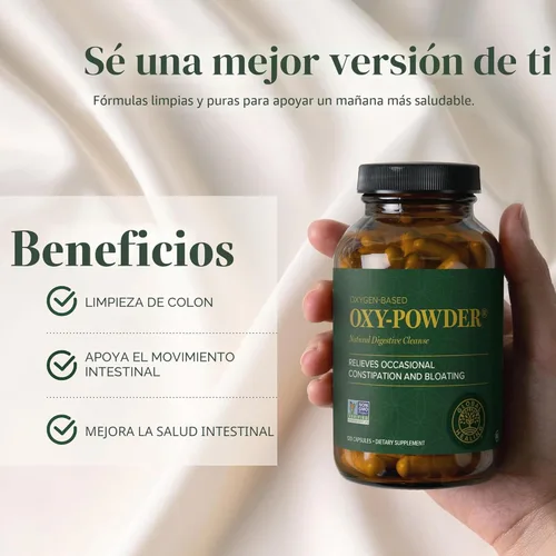 Miniatura 4 de Global Healing Center Oxy-Powder Limpiador de colon seguro y natural a base de oxígeno y alivio del estreñimiento ocasional (120 cápsulas)