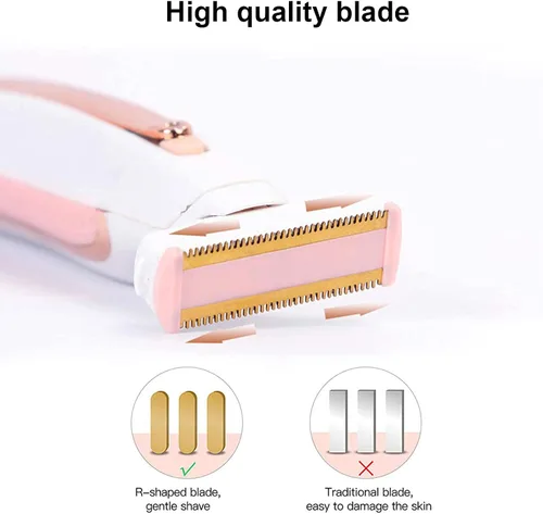 Miniatura 5 de 2 cabezales de repuesto LinMei Razor compatibles con Finishing Touch Flawless Body recargable, afeitadora y recortadora con cargador USB, 2 cepillos