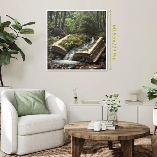 Miniatura 5 de Book Forest - Rompecabezas de 1000 piezas para adultos, diseño de plantas de fantasía, rompecabezas verde acogedor de árbol