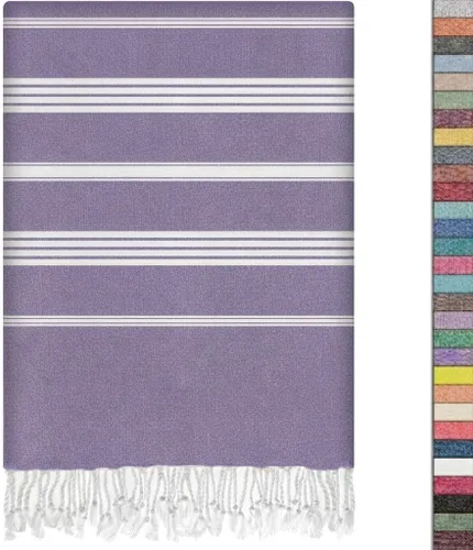 Miniatura 27 de EPHESUS TOWELS Toalla de playa turca de gran tamaño de 38 x 70 pulgadas, diseño sultán, toalla turca para playa, baño, piscina, gimnasio, yoga