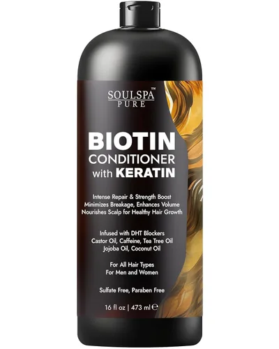Miniatura 11 de Juego de champú y acondicionador de biotina con queratina – Fórmula avanzada sin sulfatos anti-adelgazamiento para el crecimiento del cabello