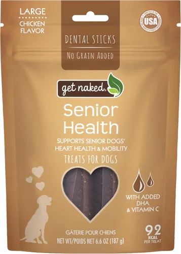 Miniatura 7 de Get Naked Dental Sticks - Golosinas para perros con sabor a pollo sin granos, bolsa pequeña de 6.2 onzas