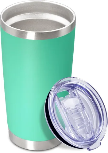 Miniatura 31 de Vaso de viaje de café de 20 onzas a granel con tapa, acero inoxidable de doble pared aislada al vacío, tazas con recubrimiento en polvo, para Rosa