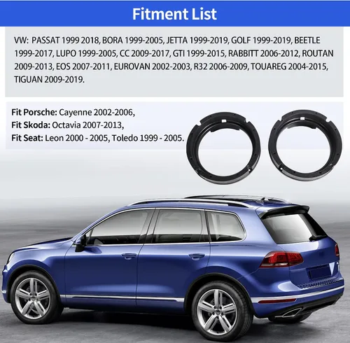 Miniatura 3 de RED WOLF Soporte adaptador de altavoz para puerta de automóvil de 6.5 pulgadas compatible con VW Volkswagen Passat Golf/Jetta/Beetle1999-2019