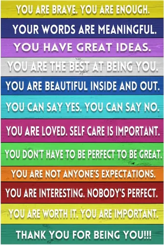 Letrero motivacional de metal positivo, decoración de pared de salud mental, Thank you for being you, regalo de aliento para niños, adolescentes,
