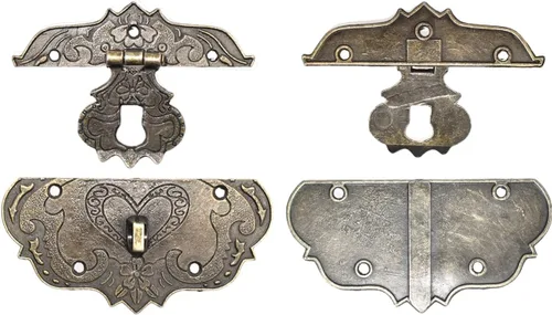 Miniatura 2 de Aifeier ET Cerradura decorativa de latón antiguo en relieve y contraseña con tornillos para pequeñas cajas de joyería de madera, caja de madera