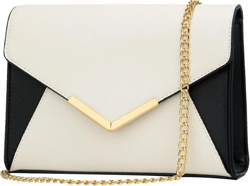 Miniatura 9 de KKXIU Bolso Clutch de Noche Tipo Sobre de Cuero Sintético Elegante para Mujer, Bolso Plegable para Fiesta, Boda, Graduación