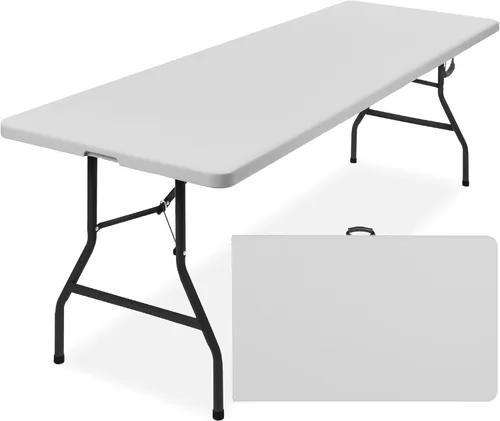 Miniatura 10 de Best Choice Products Mesa plegable de plástico de 6 pies, para interiores y exteriores, resistente, portátil, con asa, seguro para picnic, fiesta