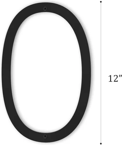 Miniatura 2 de Números de casa de 12 pulgadas para exteriores, números de dirección de casa modernos de metal, flotante, para exteriores de 0 a 9, negro (0)