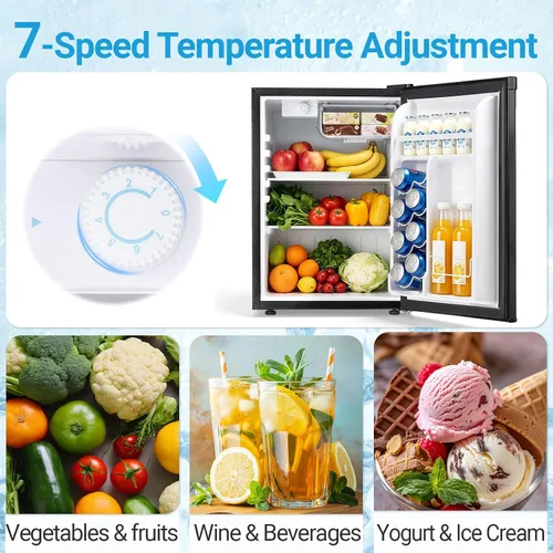 Miniatura 3 de Erivess Mini refrigerador de 2.6 pies cúbicos con congelador, refrigerador compacto de una sola puerta con 7 ajustes de temperatura ajustable, 2