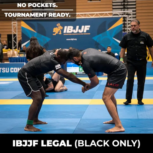 Miniatura 4 de Gold BJJ Pacific Short - Pantalones cortos de lucha Jiu Jitsu sin Gi, Oro
