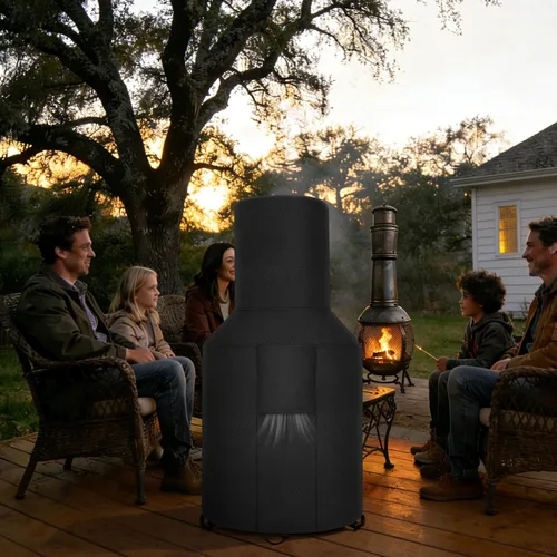Miniatura 6 de Cubierta para chimenea de patio, duradera, resistente a la intemperie, cubierta para chimenea de chimenea, resistente al agua 420D Oxford resistente