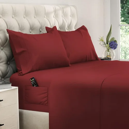 Miniatura 26 de DREAMCARE Juego de sábanas California King, 6 piezas, sábanas refrescantes para cama, sábanas Cal King de hasta 21 pulgadas de profundidad, 02