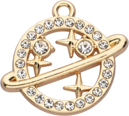 Miniatura 54 de Paquete de 20 dijes de diamantes de imitación chapados en oro, accesorios de cristal para collares, pulseras, joyería, manualidades, bricolaje