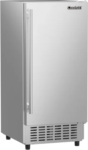 Máquina para hacer hielo debajo del mostrador de 15 pulgadas, 130 libras/día con contenedor de almacenamiento de 30 libras, máquina de hielo de