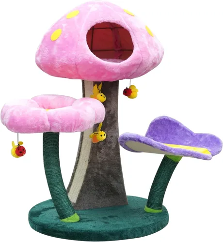 Miniatura 11 de Catry - Rascador reemplazable de 23" 2-en-1 para gatos con almohadilla de rascado convertible en forma de girasol o percha, montaje rápido