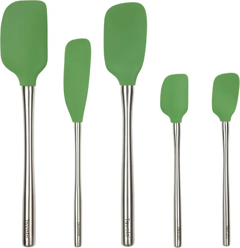 Miniatura 15 de Tovolo Juego de utensilios de silicona de 5 piezas (aguamarina clara): espátula, cuchara, raspador de tarros, mini espátula y mini cuchara Agua claro