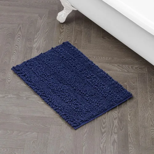 Miniatura 38 de Laura Ashley Tapete de baño de chenilla Astor 100% poliéster Decoración de baño premium Lavable a máquina Respaldo TPR Mide 17 x 24 Aqua