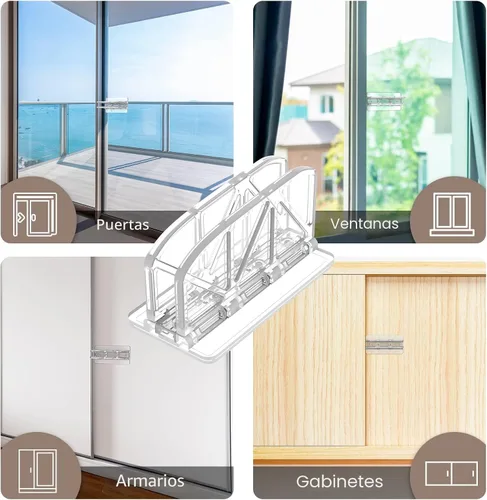 Miniatura 4 de Cerradura de Puerta Corrediza Cerraduras de Ventana - Paquete de 2 Cerraduras de Puerta Corrediza de Vidrio para Seguridad Infantil Cerraduras
