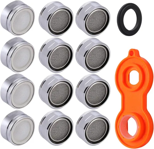 Miniatura 9 de 24 aireadores de grifo, reemplazo de restrictor de flujo de grifo de cocina de 15/16 pulgadas (0.945 in) con llave, aireadores de fregadero de rosca