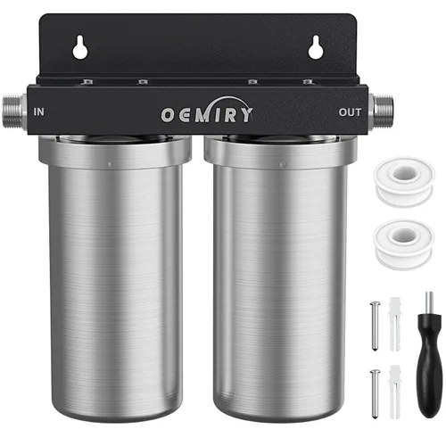 Miniatura 9 de Filtro de agua para toda la casa, carcasa de filtro de acero inoxidable, filtro de sedimentos de 10 x 4.5 pulgadas, sistema de prefiltración