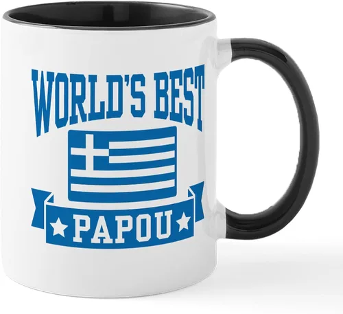 Miniatura 24 de CafePress Papou (Worlds Best) Taza de café de cerámica (11 oz (11.0 fl oz)