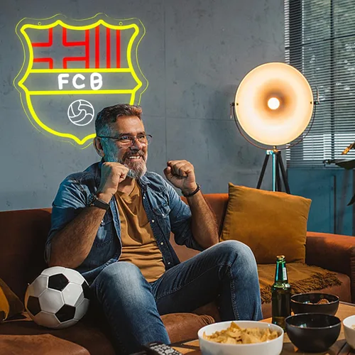 Miniatura 5 de Letreros de neón AHlove de deportes de fútbol para decoración de pared, luces LED de neón FC para dormitorio, guarida del hombre, regalos