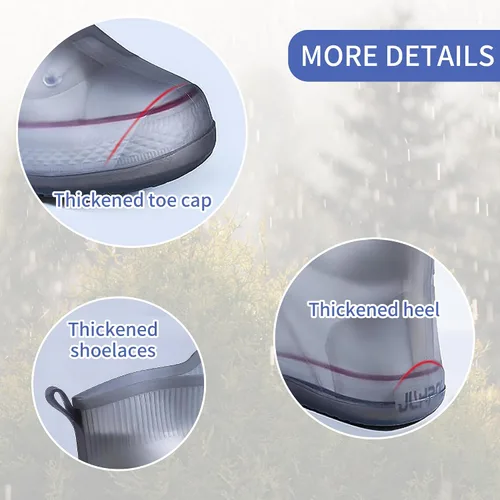 Miniatura 3 de Fundas impermeables para zapatos, protectores de zapatos engrosados antideslizantes, reutilizables, plegables, cubiertas para zapatos para lluvia